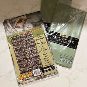 NEW! Camo and Sage Green Rectangle Table Covers - Tablecloth Bundle